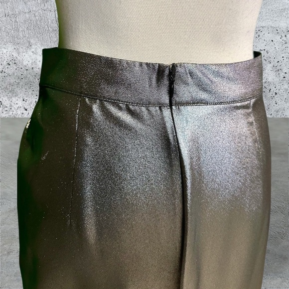 NWOT All Saints ‘Carla Metallic Gray / Silver Skirt’ with Ruched Side Size 4 - Picture 10 of 16